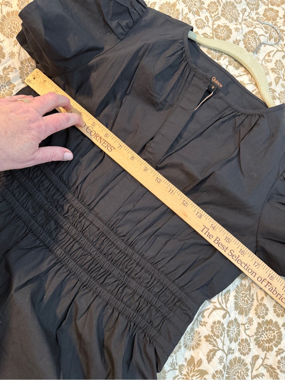Quince 100% Organic Cotton Tiered Maxi Dress Black Current Retail $70 Small NWT - Picture 10 of 13
